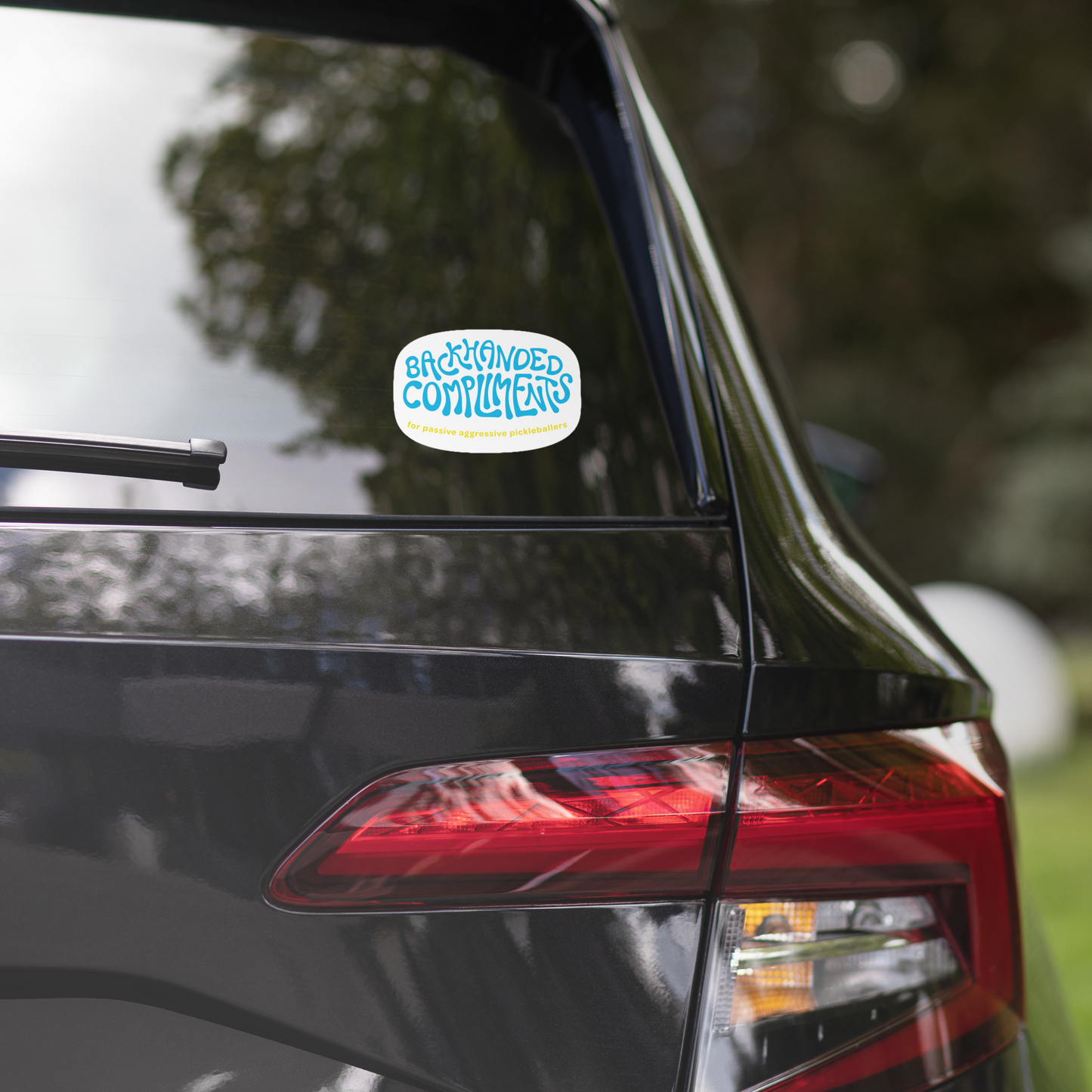 Pickleball Sticker - Backhanded Compliments Logo